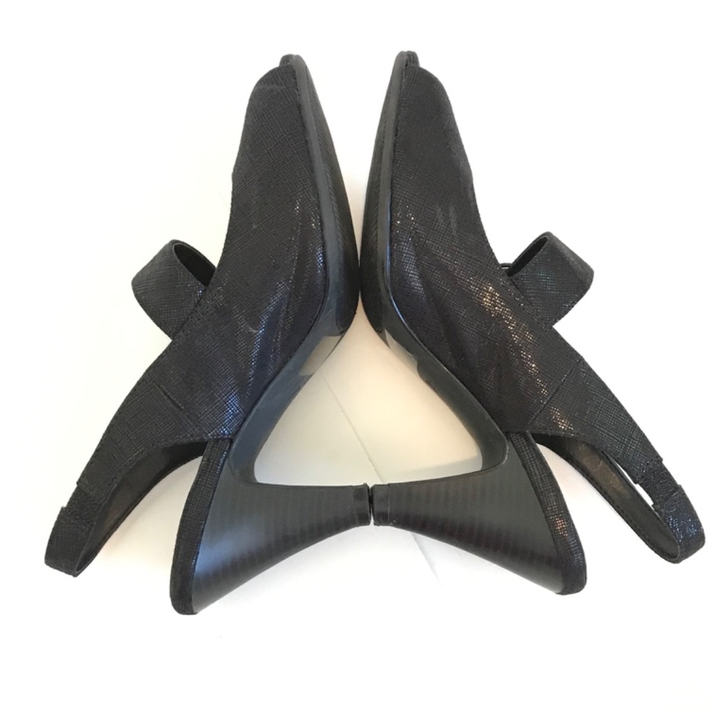 ABELLA Comfort Heels Dress Sandals Slingback Peep Toe Black Women’s Size 7 - Picture 11 of 16